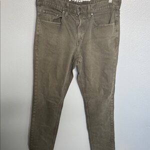 FLAG & ANTHEM 33/36 Olive Green Slim Jeans